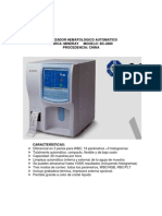 Analizador Hematologico Automatico Marca: Mindray Modelo: Bc-2800 Procedencia: China
