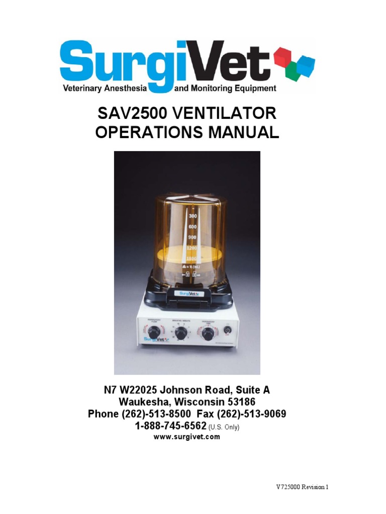 SurgiVet Ventilator Manual PDF
