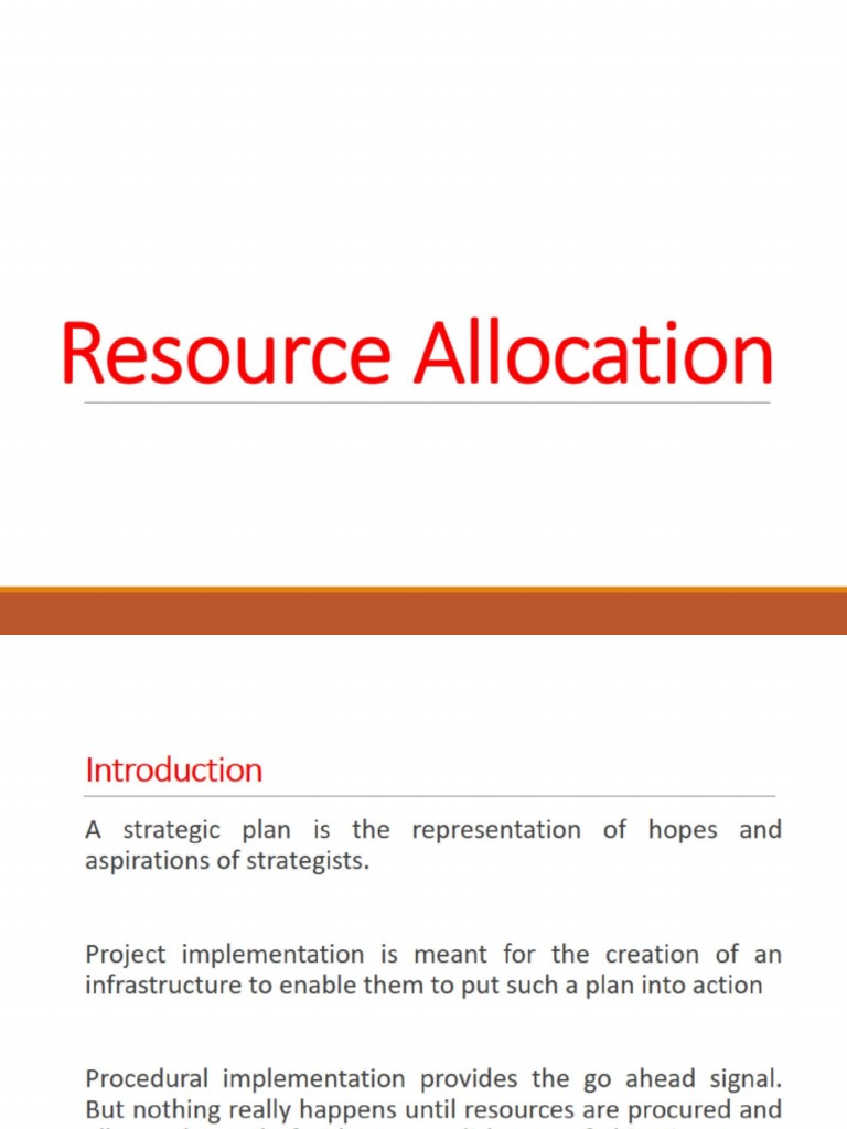 Resource Allocation | PDF