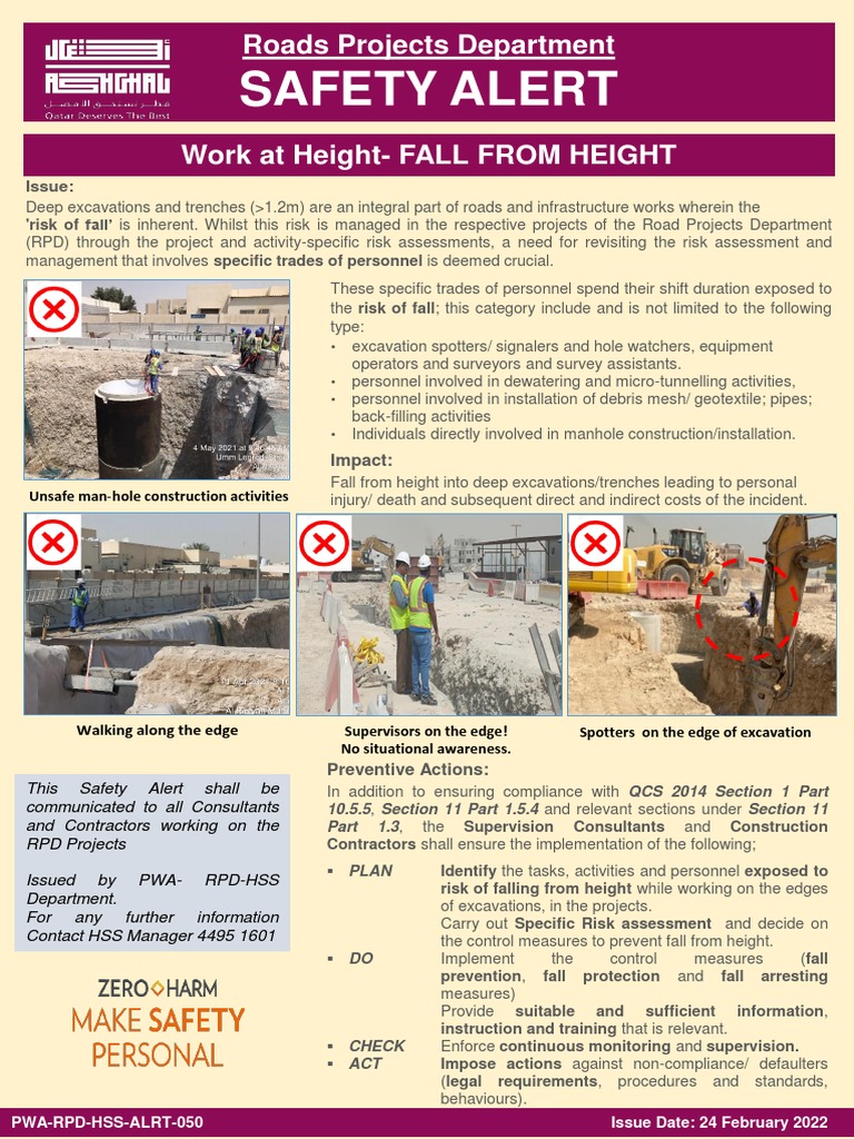 PWA-RPD-HSS-ALRT-050 Fall From Height | PDF | Risk Assessment | Risk