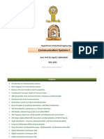 Communication Systems I: Department of Electrical Engineering