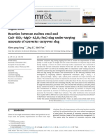 Reaction Between Molten Steel and Cao Esio Emgoeal O - Fe O Slag Under Varying Amounts of Converter Carryover Slag