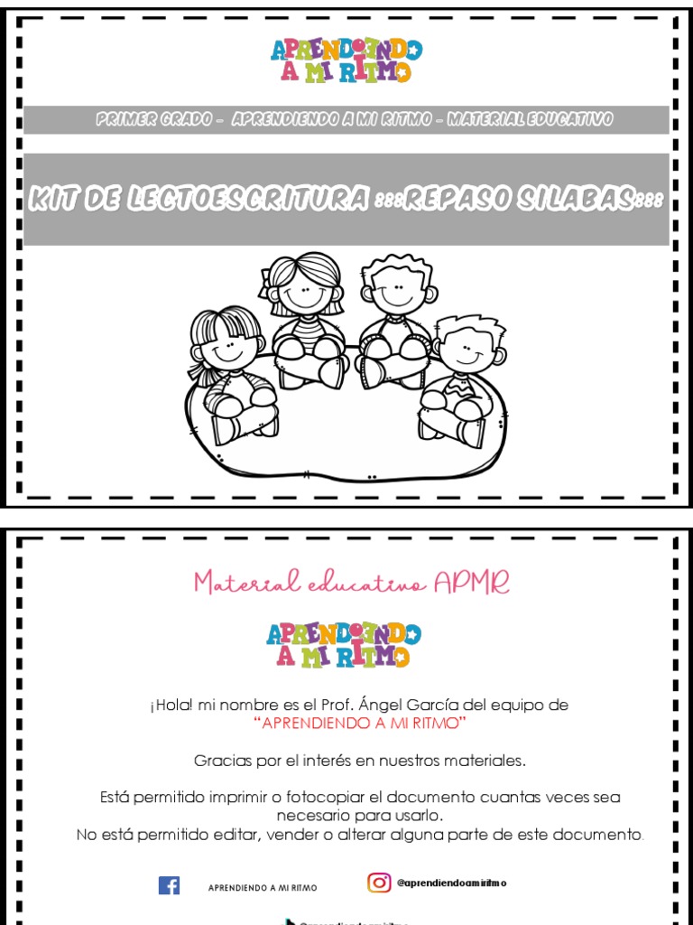 Kit Educativo de Lectoescritura 1° Grado | PDF | Hogar, jardinería y ...