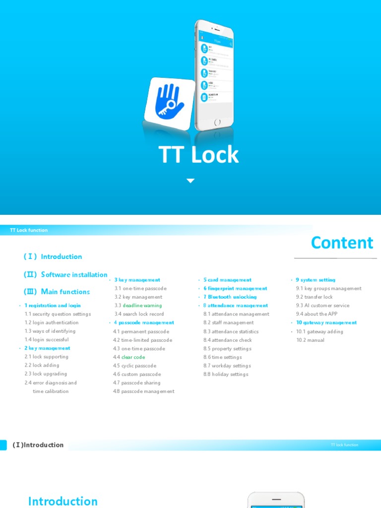TT Lock App Manual Optimized | PDF | Login | Password