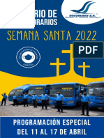 Horarios Socobuses S.A. Semana Santa 2022