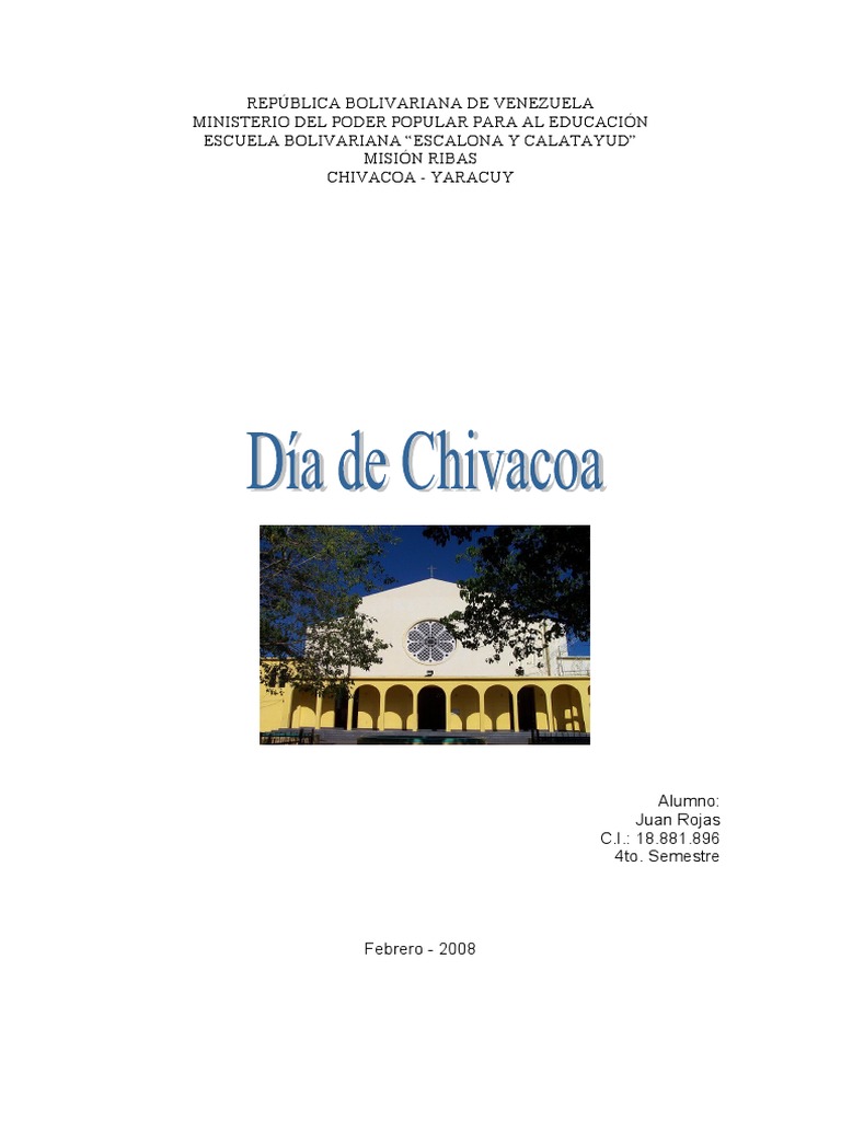 Historia de Chivacoa y su Fundación | PDF