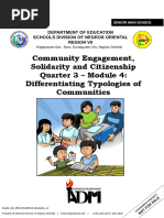 Community Engagement, Solidarity and Citizenship Quarter 3 - Module 4: Differentiating Typologies of Communities