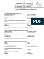 Soal Tema 6 (IPA) Kelas 4 Semester 2 Tahun 2022