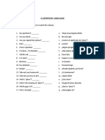 Classroom Language Matching Exercise