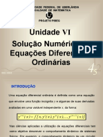 Solução Numérica de Equações Diferenciais Ordinárias