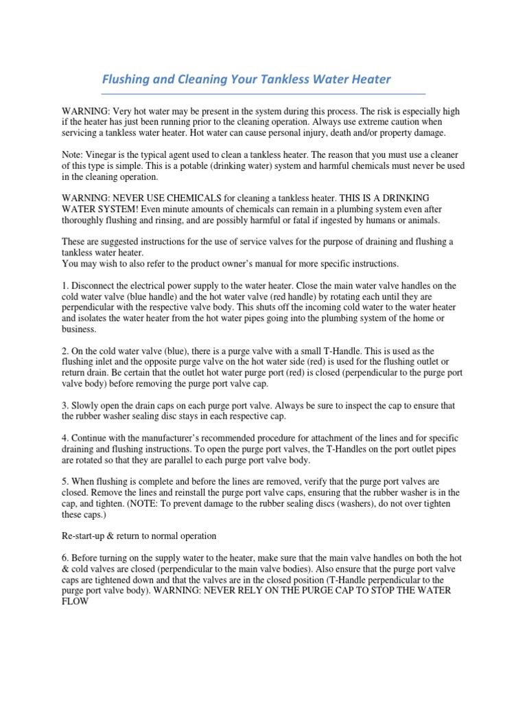 Navien Cleaning PDF Water Heating Valve