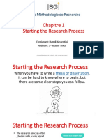 Cours Méthodologie de Recherche: Chapitre 1 Starting The Research Process