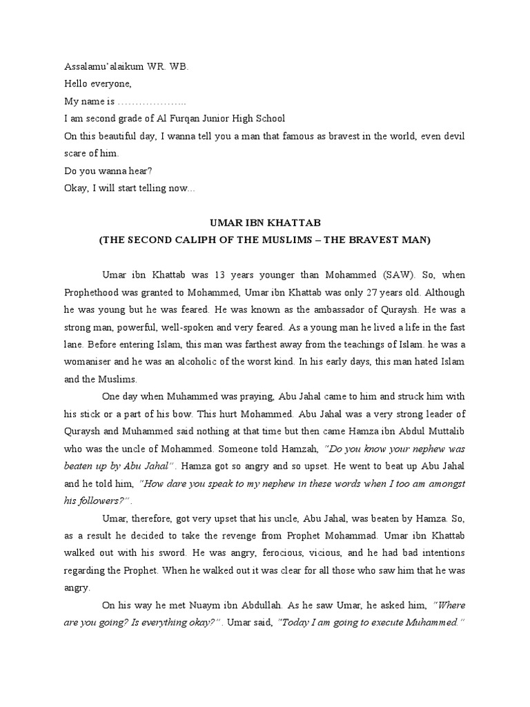 Umar Ibn Khattab Story | PDF | Muhammad | Umar