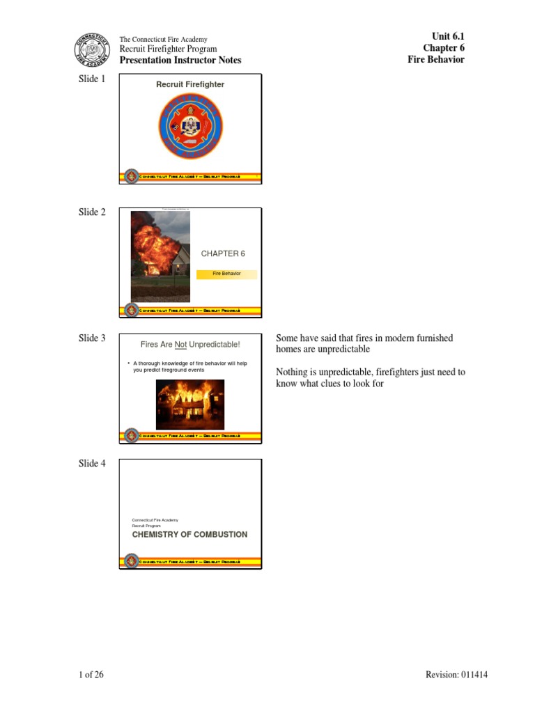 Slide 1: Unit 6.1 Fire Behavior Presentation Instructor Notes | PDF ...