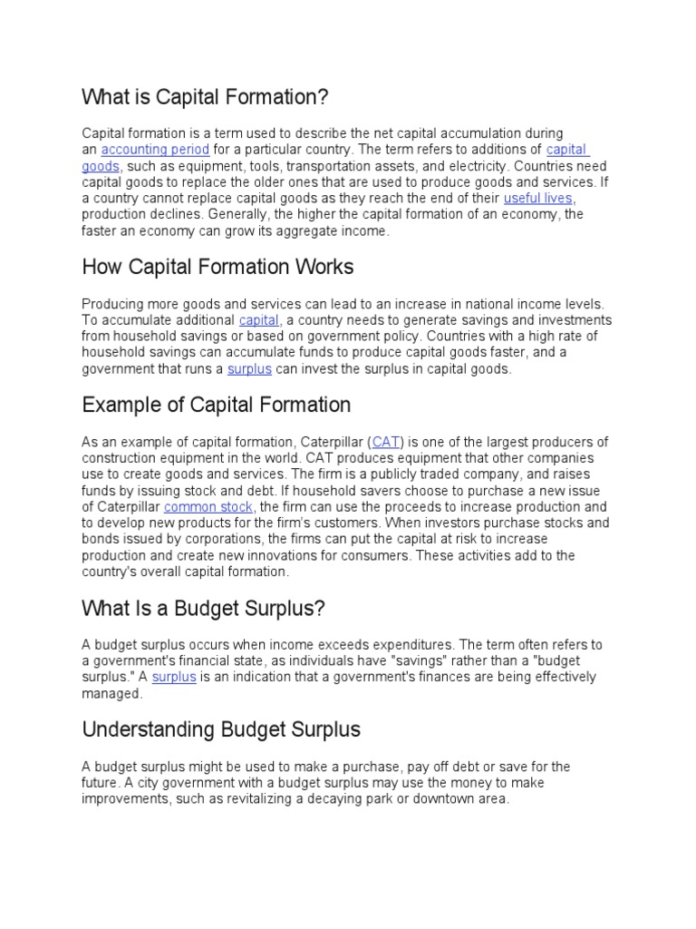 What Is Capital Formation PDF Gross Domestic Product Government