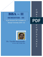 Cost Accountancy - BBA Part II Semester III