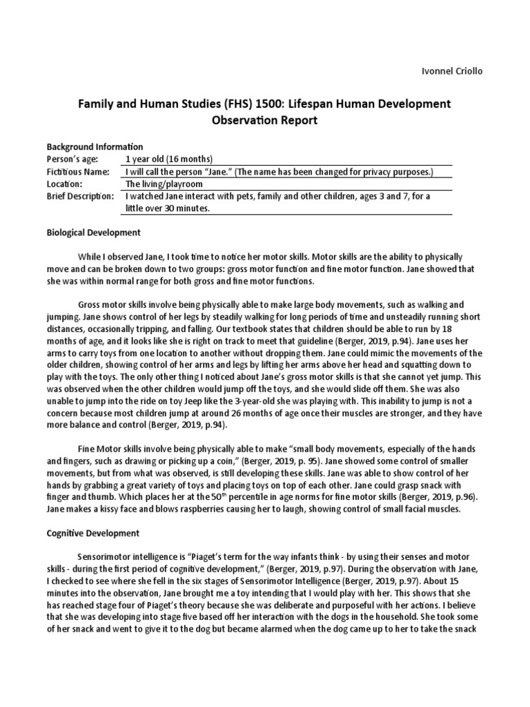 Fhs 1500-21-08 Observation Report Form-1 1 | PDF | Psychological ...