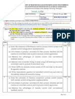 Tutorial - 11 : U18Ci606 Process Control B.Tech. VI Sem (EIE) 15.04.2022