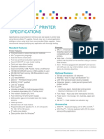 Zebra ZD500 Printer Specifications: Standard Features