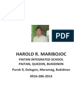 Harold R. Maribojoc: Paitan Integrated School Paitan, Quezon, Bukidnon Purok 9, Dologon, Maramag, Bukidnon 0916-286-2014