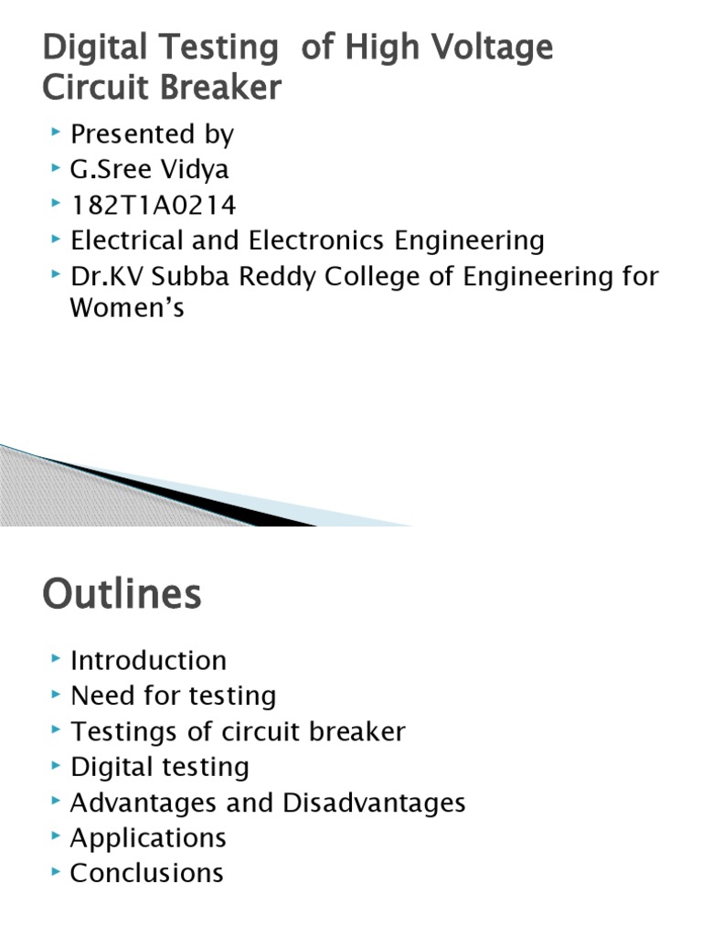 Digital Testing of High Voltage Breakers | PDF | Electrical Engineering ...