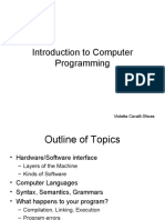 Introduction To Computer Programming: Violetta Cavalli-Sforza