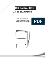 PC190 Control Box USER MANUAL 24V DC GEAR MOTOR FOR RESIDENTIAL. Transformer A1 P190-PCB1 SET DOWN R103 R102 R104 R107 R112 R110 R113 R108