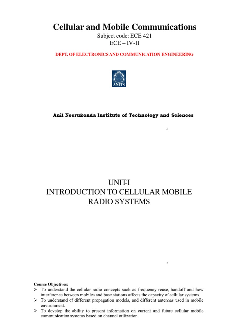 Unit-1 Basic Cellular System | PDF | Cellular Network | Public Switched ...
