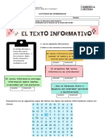 Actividad DE APRENDIZAJE 2022 Texto Informativo