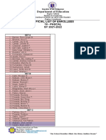 Department of Education: Official List of Enrollees 10 - Pascal SY 2021-2022