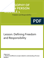 Philosophy of Human Person: Freedom and Responsibility