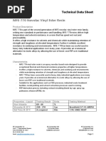 MFE-770 Novolac Vinyl Ester Resin: Technical Data Sheet