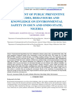 Assessment of Public Preventive Attitudes, Behaviours and Knowledge On Environmental Safety in Osun and Ondo State, Nigeria