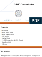 SVD Based MIMO Communication: Presented By: Santosh Kumar Supervisor: Dr. Abhay Kumar Sah Group No. 17