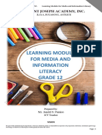 Learning Module For Media and Information Literacy Grade 12: Saint Joseph Academy, Inc