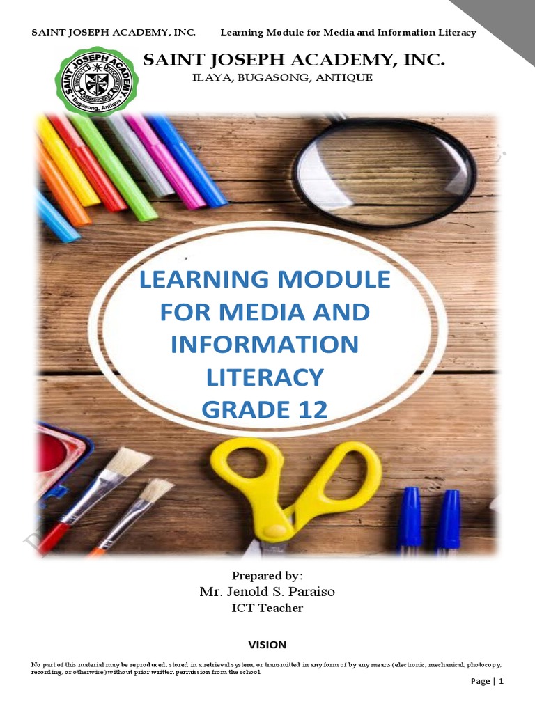 Media and Information Literacy Module | PDF | Communication | Mass Media
