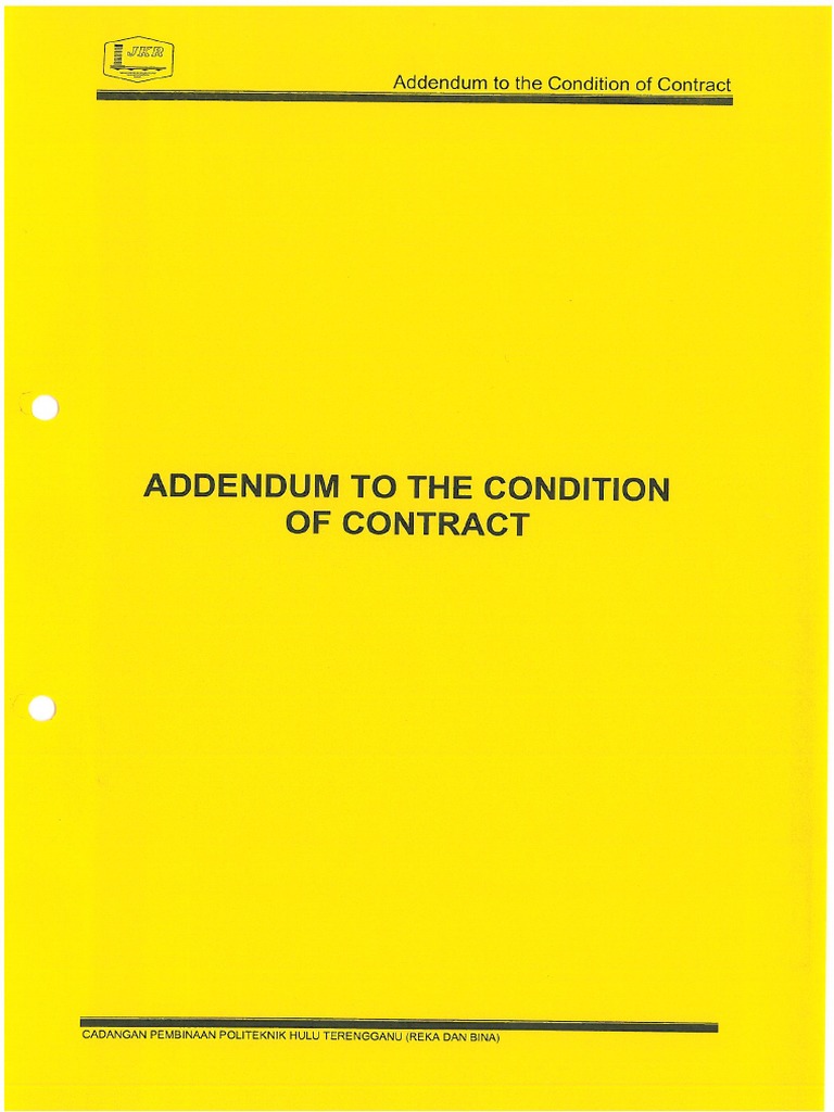 14 Addendum To The Condition of Contract | PDF