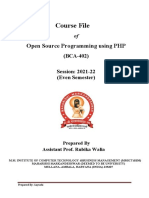 Course File: Open Source Programming Using PHP