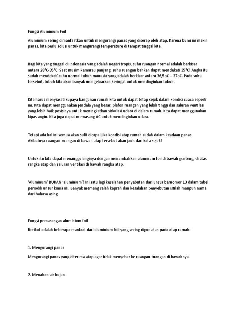 Fungsi Aluminium Foil PDF