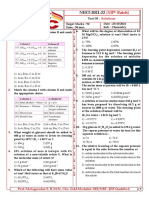 NEET Chemistry Test Solutions