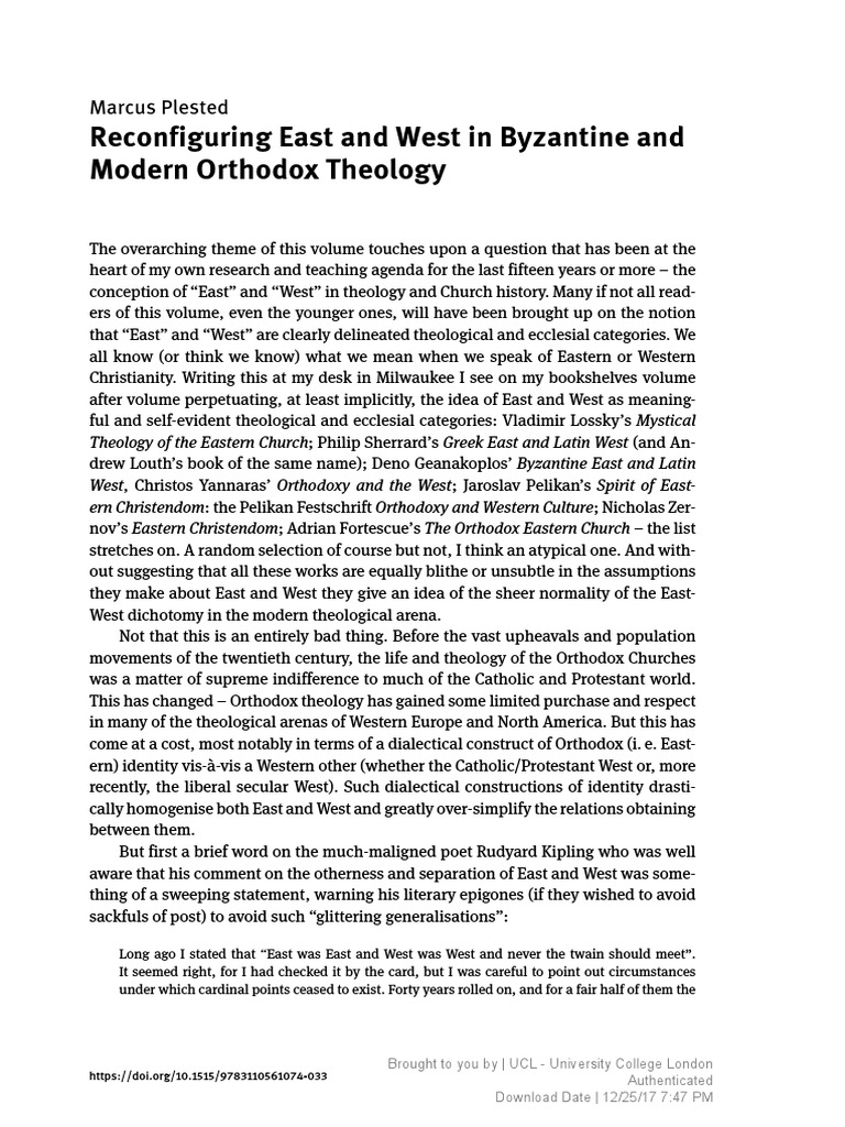 East-West Dynamics in Theology | PDF | God The Father | Thomism
