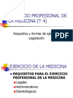 Tema 4. EJERCICIO PROFESIONAL DE LA MEDICINA