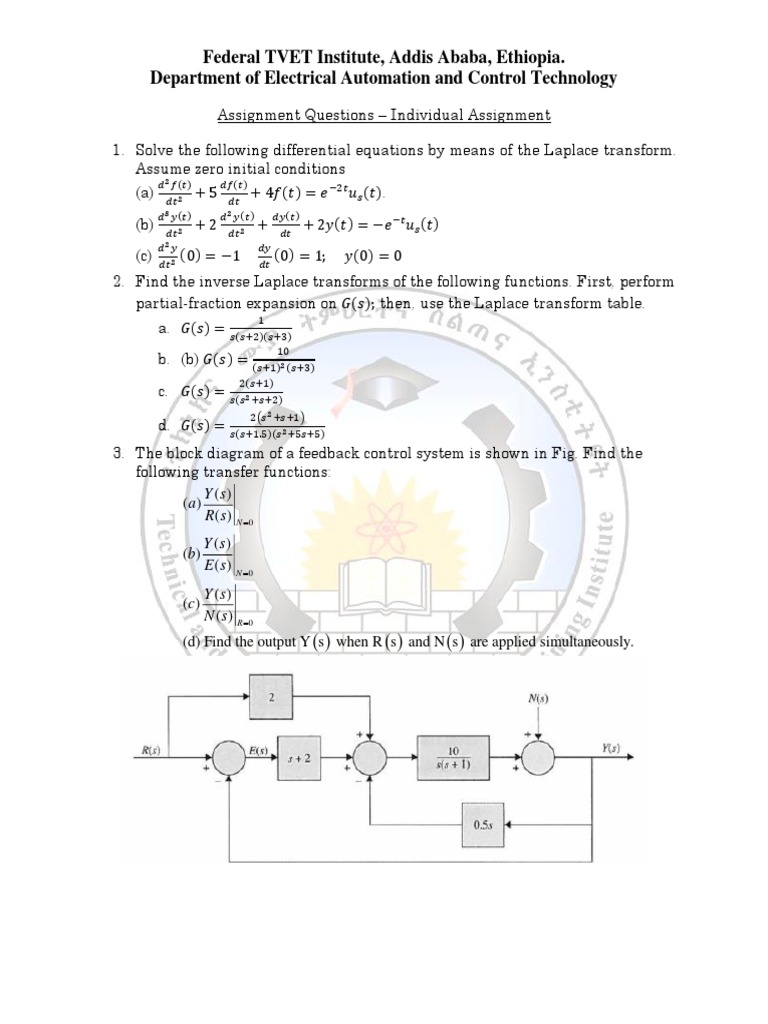 EAC533 - LCS - Assignment I Question | PDF | Control Engineering ...