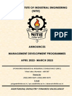 NITIE Announces Management Programmes April 2022-March 2023