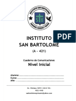 Cuaderno Comunicaciones Nivel Inicial Instituto San Bartolomé