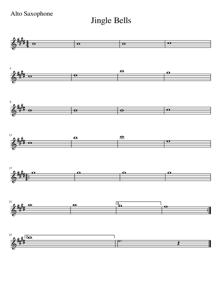 Jingle BellsAlto Saxophone PDF
