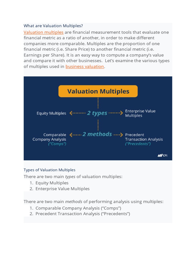 What Are Valuation Multiples | PDF | Price–Earnings Ratio | Valuation ...