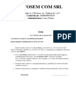 Fitosem Com SRL: Adresa: M. Chisinau, Str. Tighina 61, Of.7 Codul Fiscal: 1008600035629 Administrator: Luca Doina