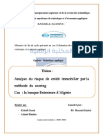 Analyse Du Risque de Crédit Immobilier Par La Méthode Du Scoring EA 2021