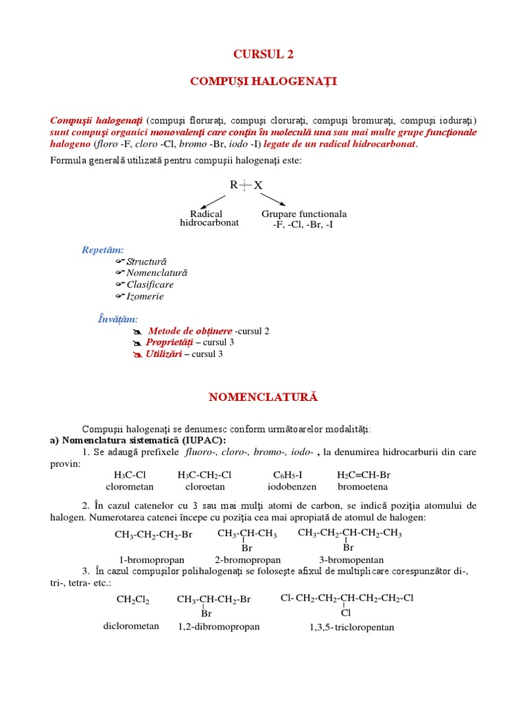 Cursul 2-Compusi Halogenati | PDF